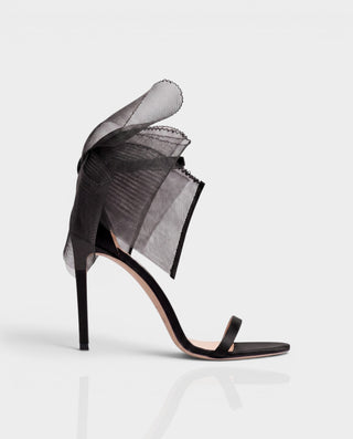 LIDIYA Sheer Bow Ankle Strap Stiletto Heels