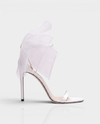 LIDIYA Sheer Bow Ankle Strap Stiletto Heels