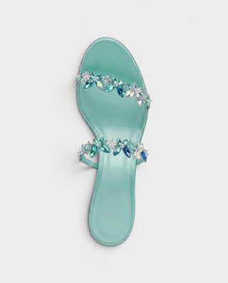 MARCY Floral Crystal Strappy Stiletto Heels