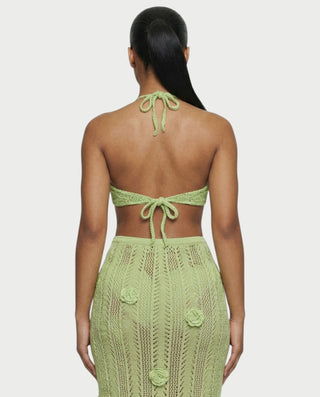 Vestido midi con flecos y escote pronunciado de LIRRA