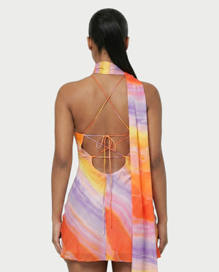 Vestido mini con cuello halter y espalda descubierta ATHENA