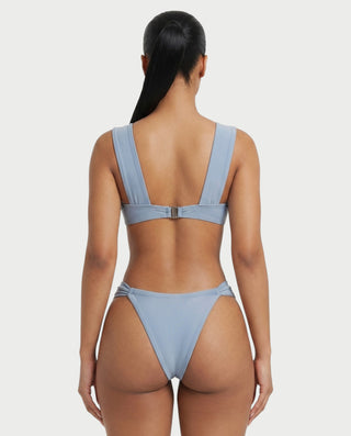 KAVINA Underwire Bikini & Long Sleeve Mesh Cover-Up Three-Piece Set