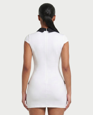Vestido mini de manga corta con cuello KIARA