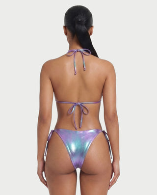 DALIYA Shiny Metallic Triangle Bikini Set