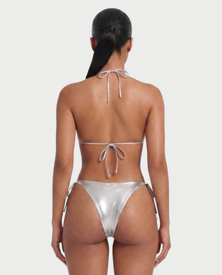 DALIYA Shiny Metallic Triangle Bikini Set
