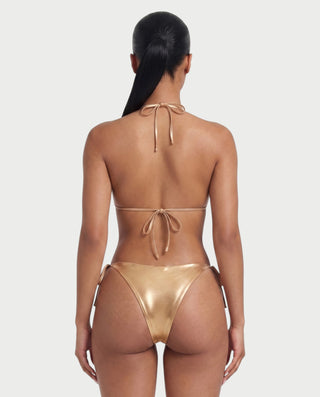 DALIYA Shiny Metallic Triangle Bikini Set