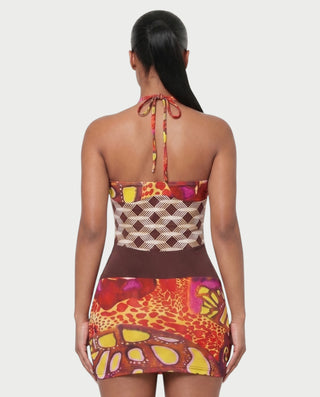 MARITA Abstract Print Bodycon Mini Dress