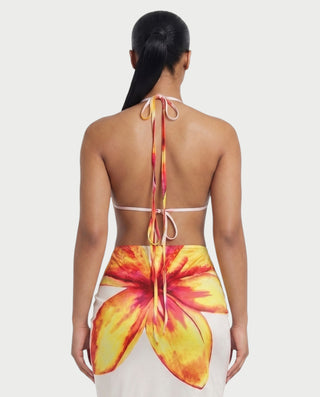 ZAREVA Tropical Floral Tassel Backless Maxi Dress