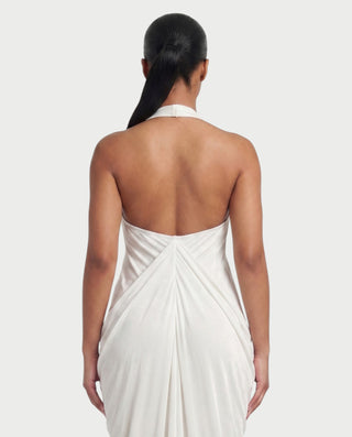 PALMORA Pleated Halter Backless Maxi Dress