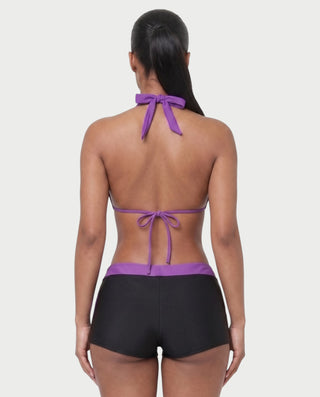 Conjunto de top y pantalón corto de punto de crochet a rayas BELLE