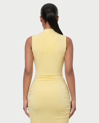 DELYANA Ruched Wrap V-Neck Bodycon Maxi Dress