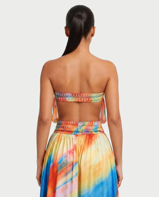 MARYAM Strapless Cut-Out High Slit Maxi Dress