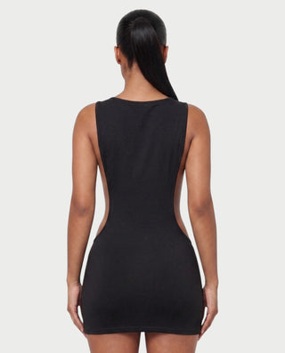 ZELVIA Open-Side Studded Bodycon Mini Dress