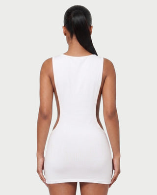 ZELVIA Open-Side Studded Bodycon Mini Dress
