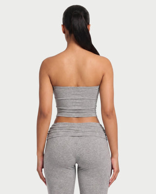 SHERYA Strapless Tube Top & Foldover Flare Pants Set