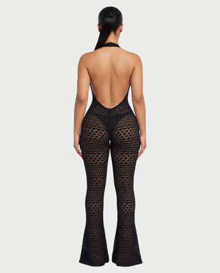 SARI Patterned Flare Jumpsuit