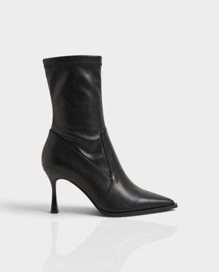 MARENA Pointed Toe Sculpted Heel Fitted Ankle Boots