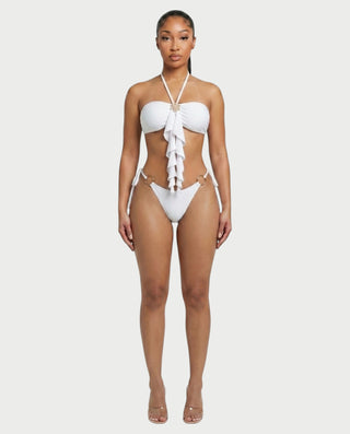 GANIYA Bandeau Bikini Top & Maxi Skirt Three-Piece Set