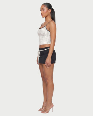 ZELINA Contrast Trim Cami Top & Mini Skirt Set