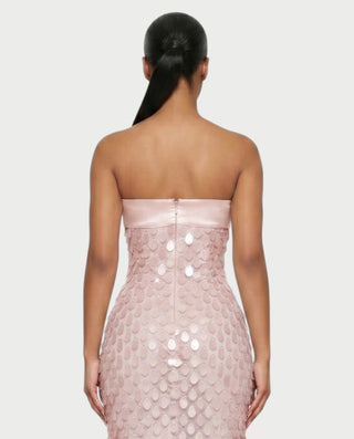 ABEL Teardrop Sequin Lace Overlay Maxi Dress