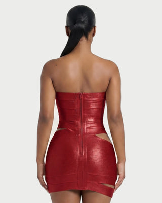 MOVA Strapless Cutout Bandage Mini Dress