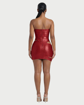MOVA Strapless Cutout Bandage Mini Dress