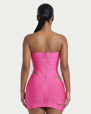 MOVA Strapless Cutout Bandage Mini Dress