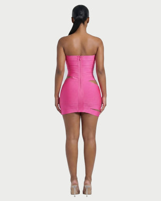 MOVA Strapless Cutout Bandage Mini Dress