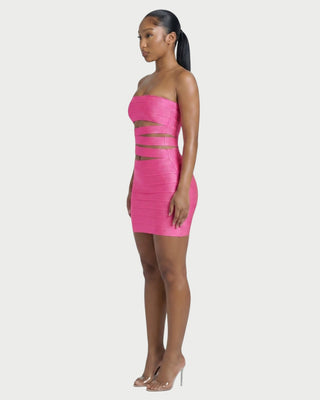 MOVA Strapless Cutout Bandage Mini Dress