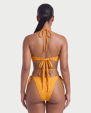 MARISOL Three-Piece Floral Appliqué Bikini Skirt Set