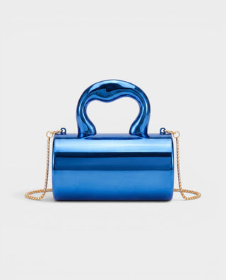 CYRELLE Metallic Cylindrical Clutch Bag