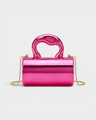 CYRELLE Metallic Cylindrical Clutch Bag