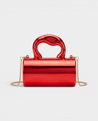 CYRELLE Metallic Cylindrical Clutch Bag