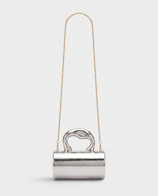 CYRELLE Metallic Cylindrical Clutch Bag