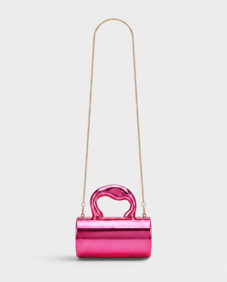 CYRELLE Metallic Cylindrical Clutch Bag