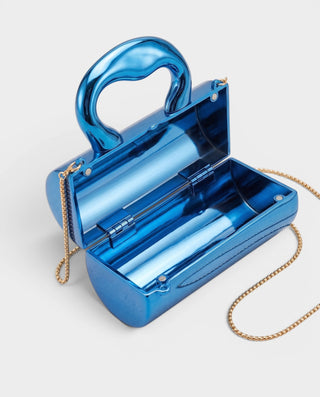 CYRELLE Metallic Cylindrical Clutch Bag