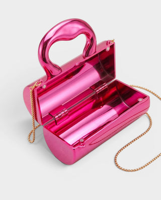 CYRELLE Metallic Cylindrical Clutch Bag