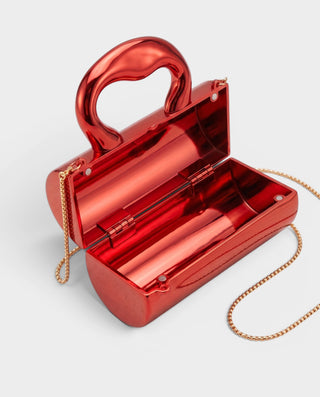 CYRELLE Metallic Cylindrical Clutch Bag