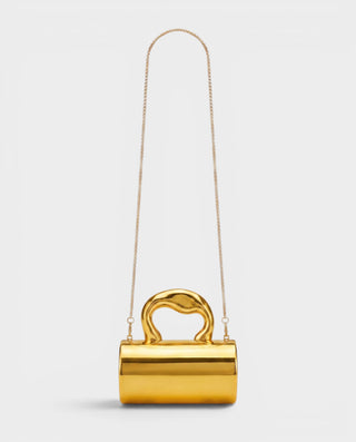 CYRELLE Metallic Cylindrical Clutch Bag