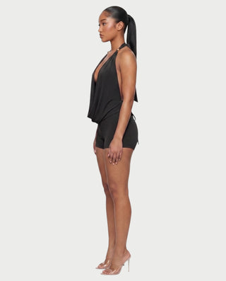 JENE Cowl Halter Top & Shorts Set