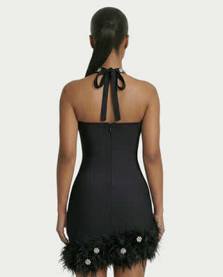 Vestido midi con flecos y escote pronunciado de LIRRA