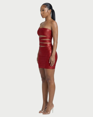 MOVA Strapless Cutout Bandage Mini Dress