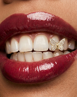 Butterfly Crystal Stone Tooth Grill