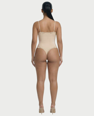 AMELYA Lace-Trim Shapewear Bodysuit