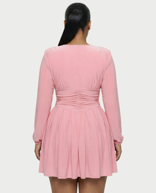 VINNA Waist-cinching Pleated Mini Dress