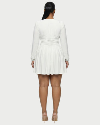 VINNA Waist-cinching Pleated Mini Dress