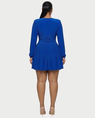 VINNA Waist-cinching Pleated Mini Dress