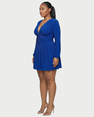VINNA Waist-cinching Pleated Mini Dress