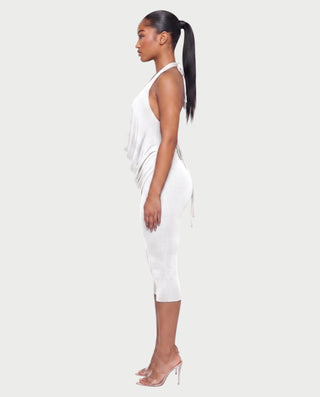 CORALINE Draped Cowl Halter Top & Capri Pants Set