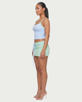 ZELINA Contrast Trim Cami Top & Mini Skirt Set